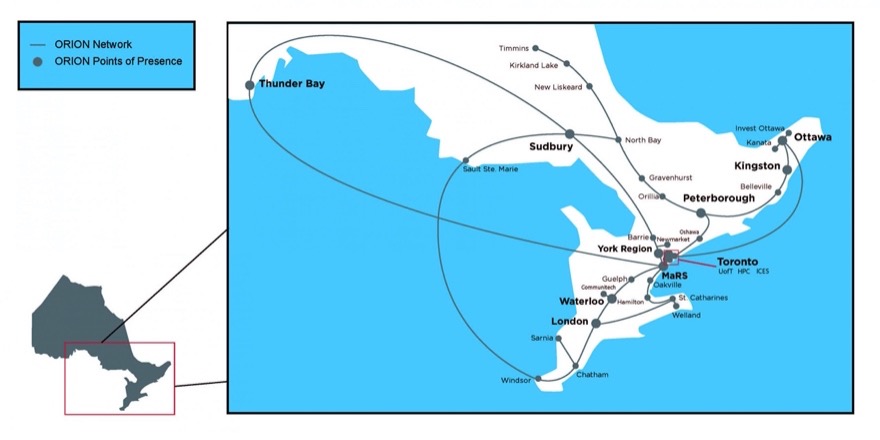 Celebrating Progress Map : showing ORION's Network today